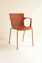 Juego de 4 sillones de mesa para interior Montauk - Polipropileno y metal ladrillo