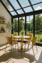 Set of 4 Montauk Indoor Table Armchairs - Polypropylene and Ocher Metal