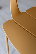 Set of 4 Montauk Indoor Table Armchairs - Polypropylene and Ocher Metal
