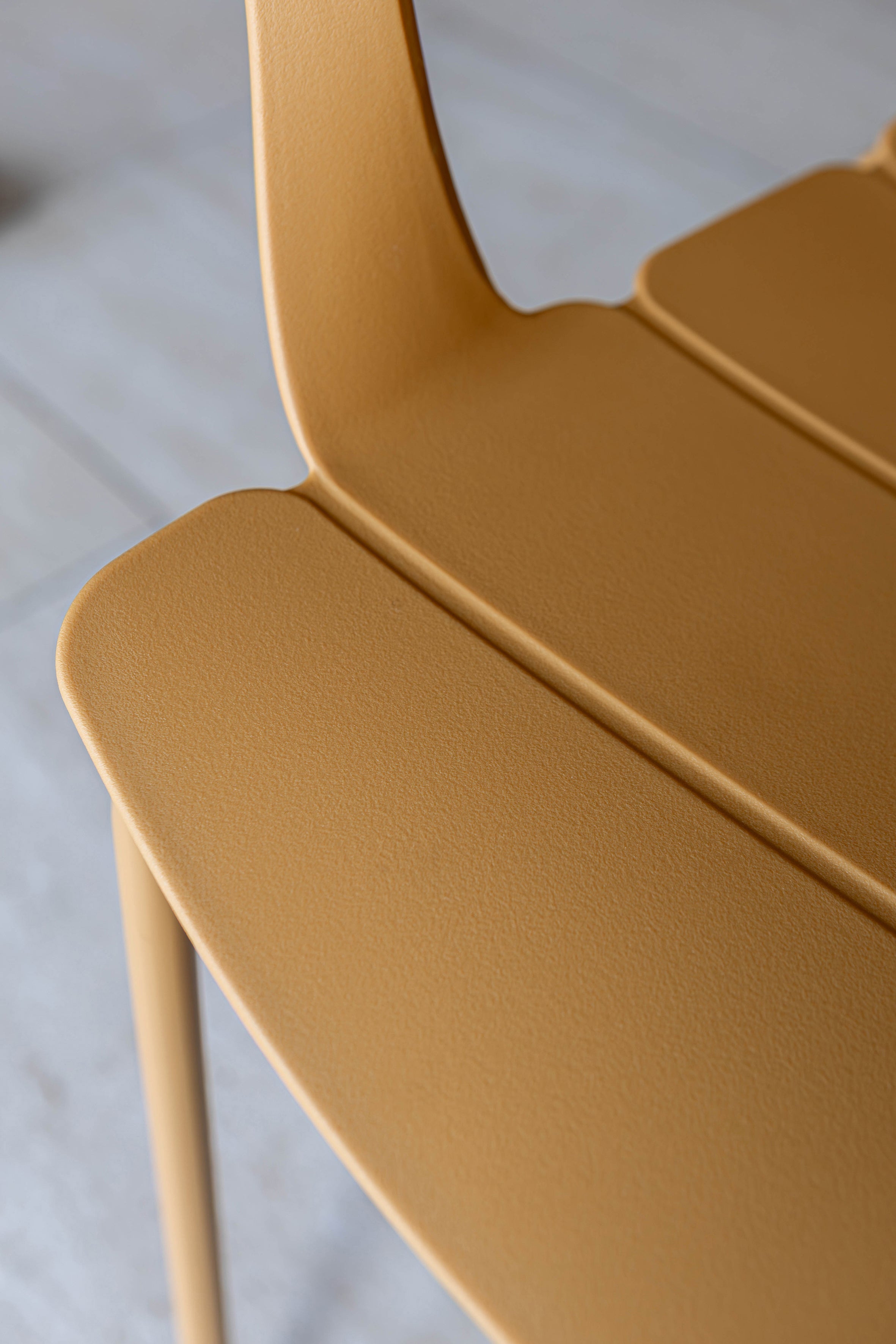 Set of 4 Montauk Indoor Table Armchairs - Polypropylene and Ocher Metal