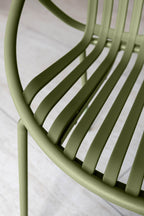 Juego de 4 sillones de mesa de interior Calypso - Polipropileno y metal verde