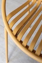 Juego de 4 sillones de mesa de interior Calypso - Polipropileno y metal ocre