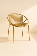 Juego de 4 sillones de mesa de interior Calypso - Polipropileno y metal ocre