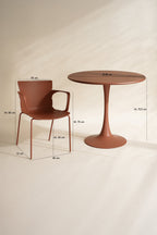 Montauk Indoor Table And 4 Armchairs Set - Polypropylene And Brick Metal