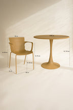 Montauk Indoor Table And 4 Armchairs Set - Polypropylene And Ocher Metal