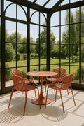 Conjunto De Mesa Y 4 Sillones De Interior Calypso - Polipropileno Y Metal Ladrillo