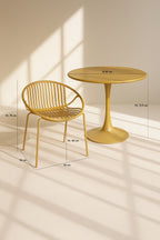 Calypso Indoor Table And 4 Armchairs Set - Polypropylene And Ocher Metal