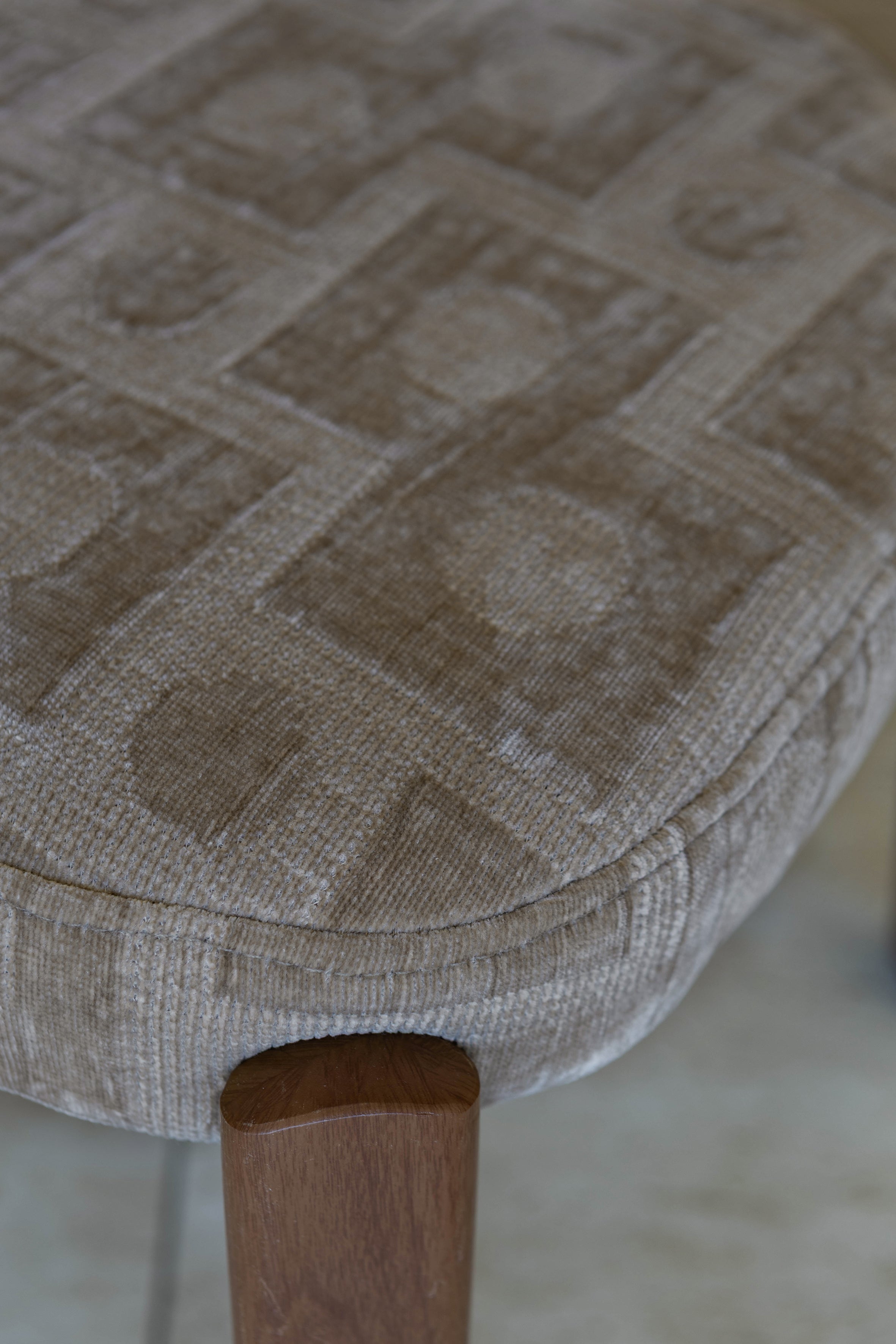Suzie - Lot 2 Chaises - Effet Bois/Tissu/Métal - Taupe