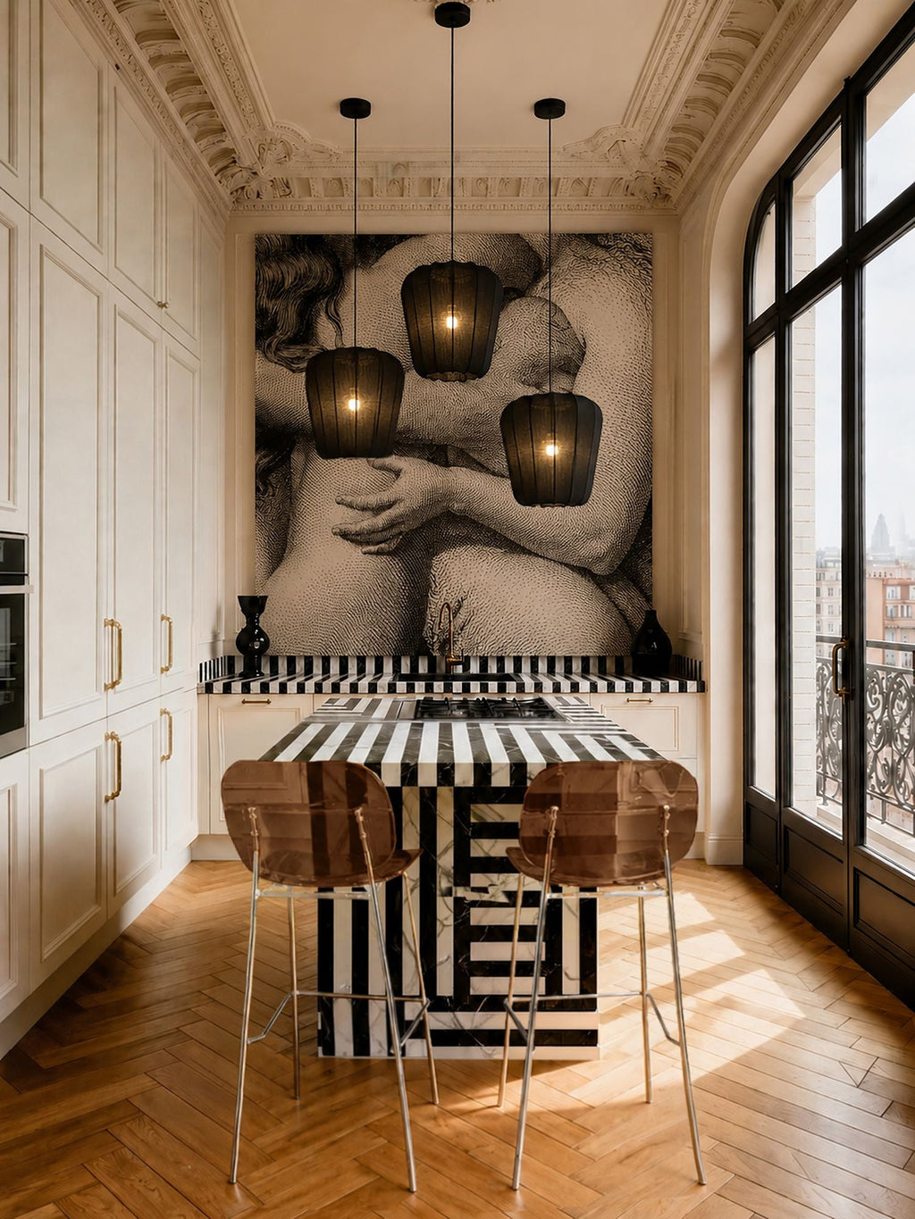 Glam - Lot De 2 Chaises De Bar - Polycarbonate - Écorce