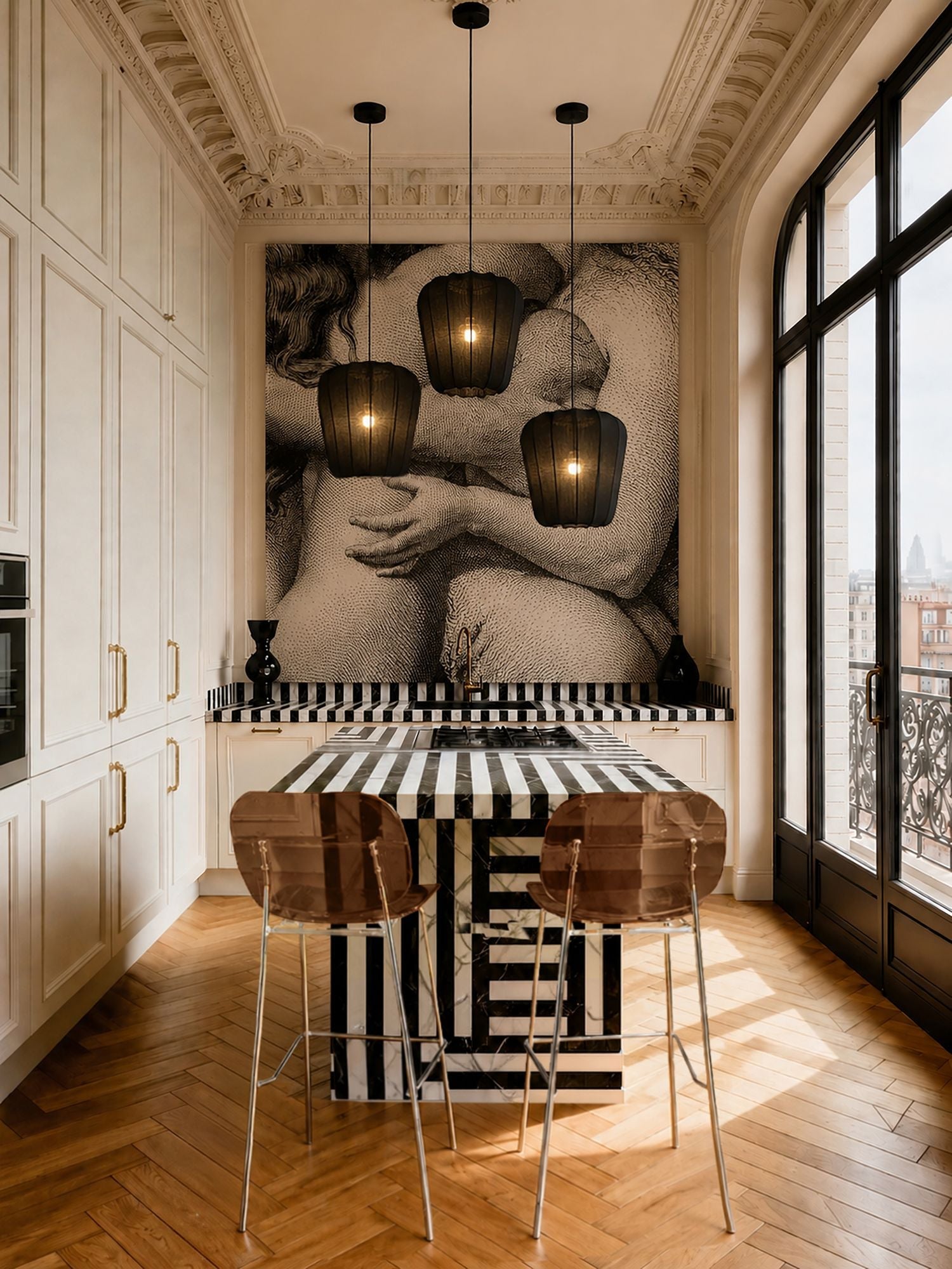 Glam - Lot De 2 Chaises De Bar - Polycarbonate - Écorce