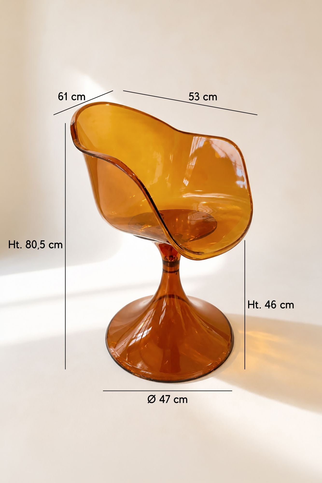 Glam - Lote De 2 Sillones De Mesa - Policarbonato - Ámbar