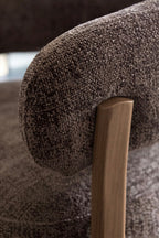 Noubia - Fauteuil - Tissu Effet Chenille - Cacao