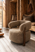 Noubia - Armchair - Soft Faux Fur Fabric - Latte