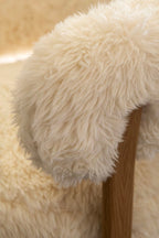 Noubia - Fauteuil - Tissu Doux Effet Fourrure - Écru