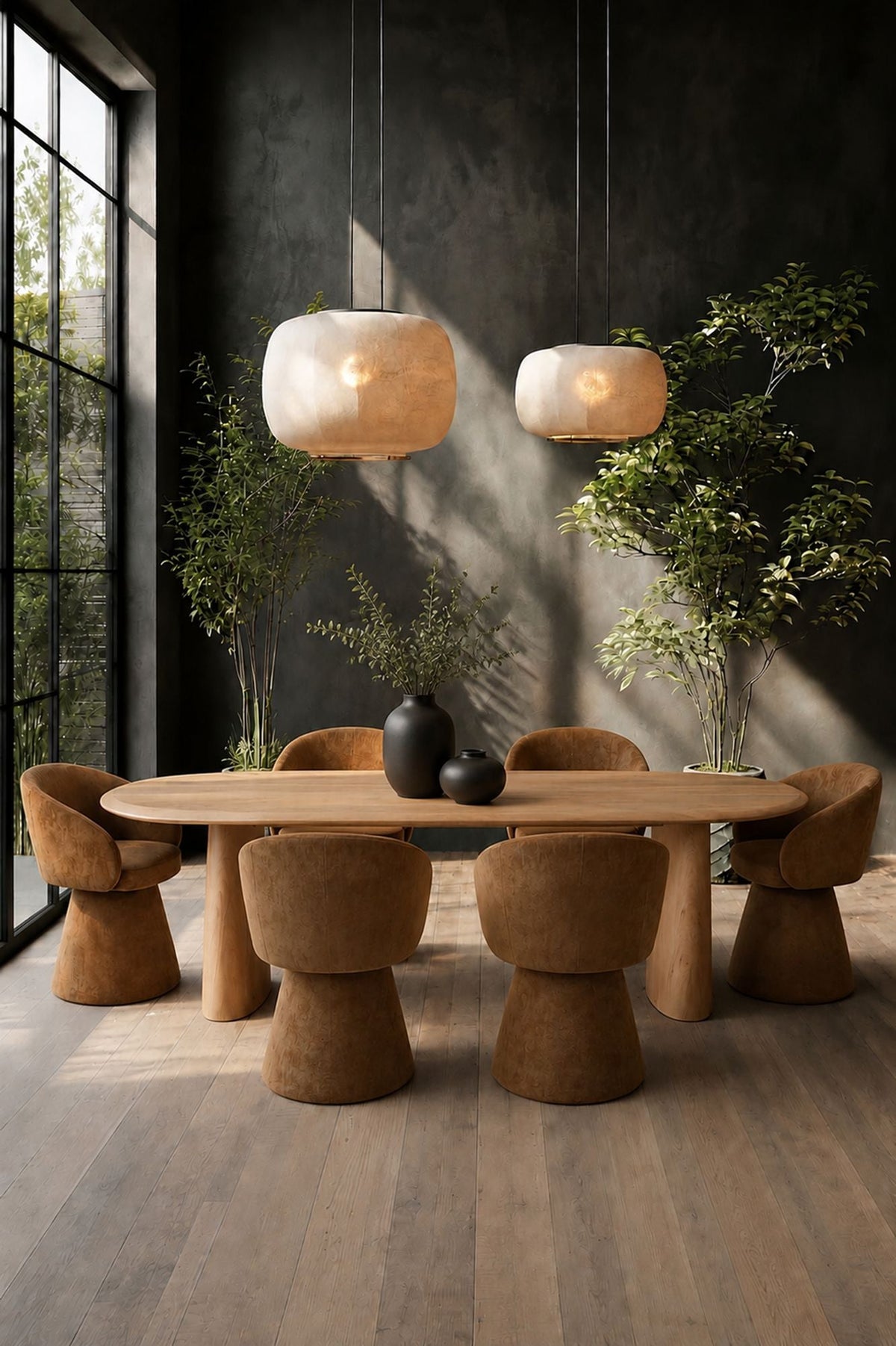 Alba - Fauteuil De Table Pivotant - Tissu Effet Chenille - Terre De Sienne