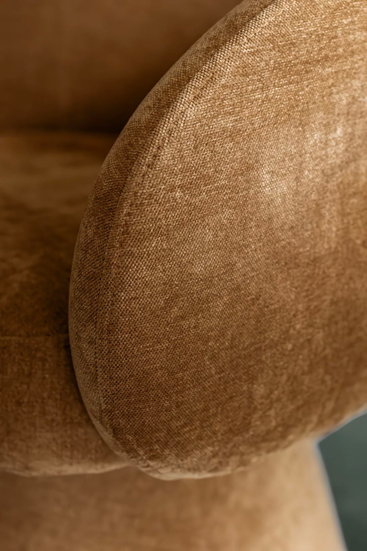 Alba - Fauteuil De Table Pivotant - Tissu Effet Chenille - Terre De Sienne