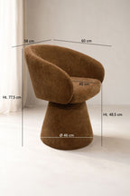 Alba - Fauteuil De Table Pivotant - Tissu Effet Chenille - Terre De Sienne