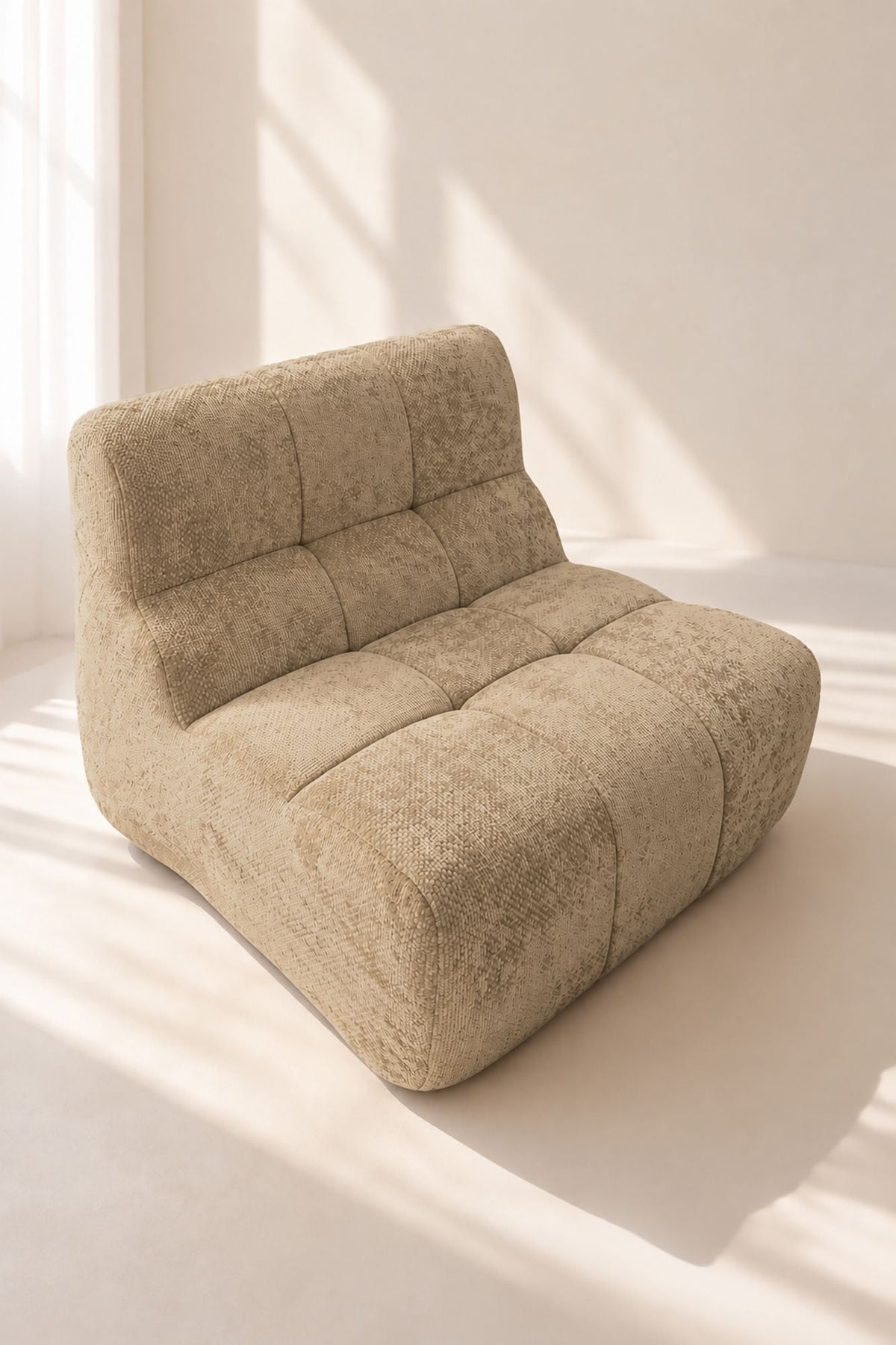 Volta - Fauteuil - Tissu Chenille Entrelacé - Taupe