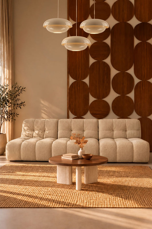 Volta - Modular Sofa - Chenille Fabric - Ecru