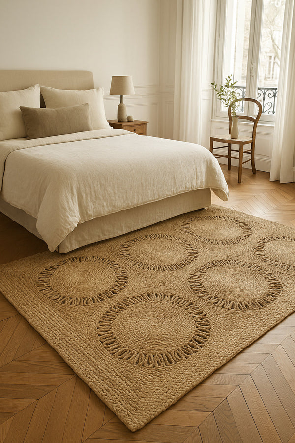 Alfombra Jerico Rectangular - Yute Natural Tejida a Mano
