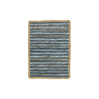 Alfombra Asma Azul En Cuero Reciclado - Yute Y Algodón