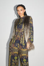 The Morris Faux Fur Tie And Dye Sleeveless Jacket