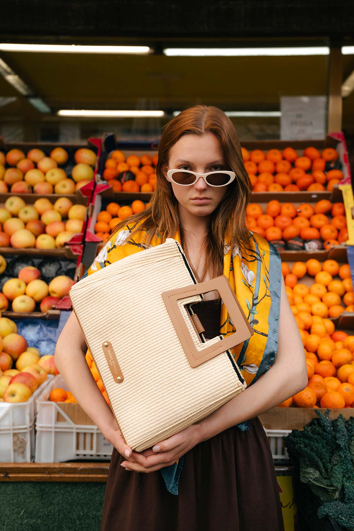 Jane Straw Handbag - Camel