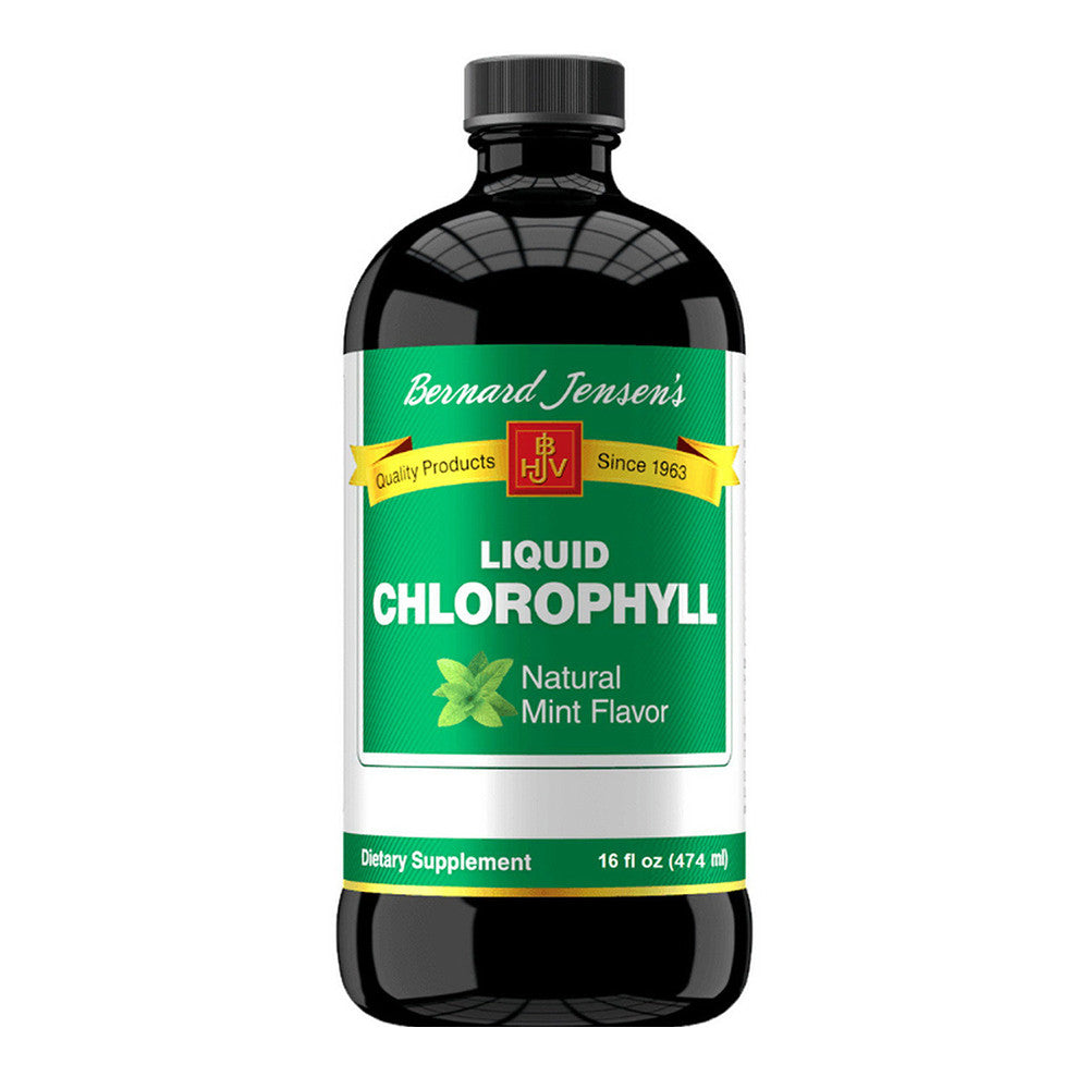 Bernard Jensen Natural Chlorophyll Liquid With Mint, 16 Oz