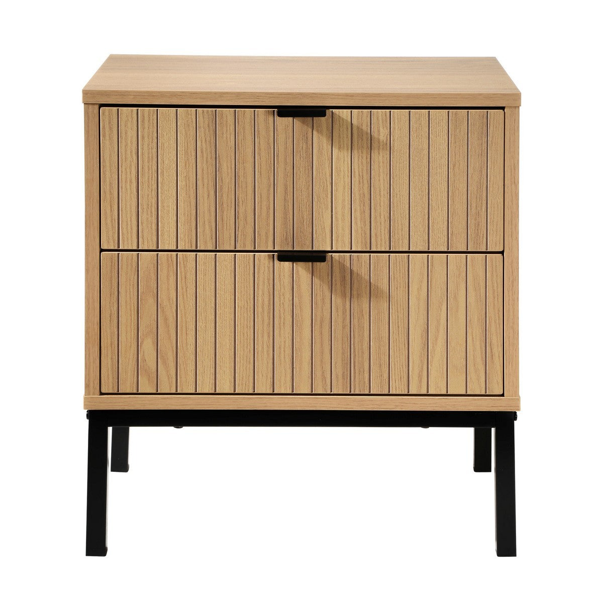 Tara - Table De Chevet 2 Tiroirs - Effet Bois