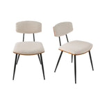 Berthe - Lot De 2 Chaises - Tissu - Écru