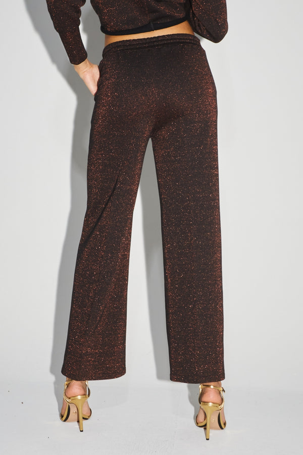 Pantalones The Neil de punto de lúrex negro