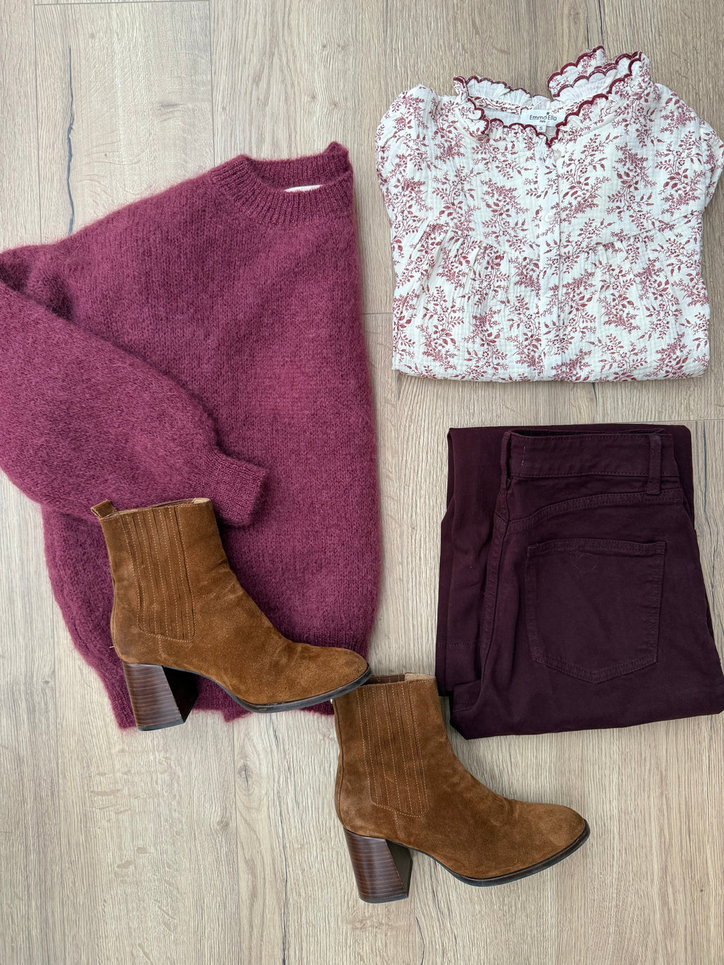 Gaia Burgundy Mohair And Wool Knit