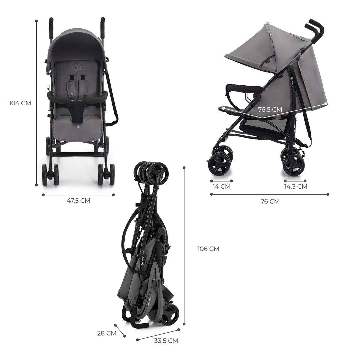 Grey Tik Pushchair