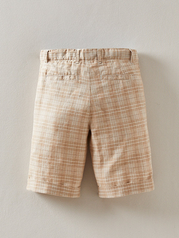 Short Cérém Co - Beige Moyen Carreaux - Garçon