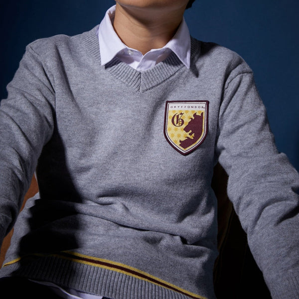Pull Hp Col V - Gris Clair Chine - Garçon