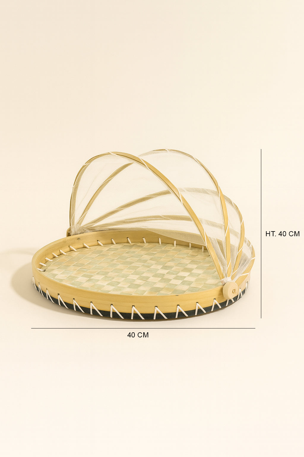 Zina - Plateau Rond Cloche Garde Manger - Coquille De Capiz - Vert