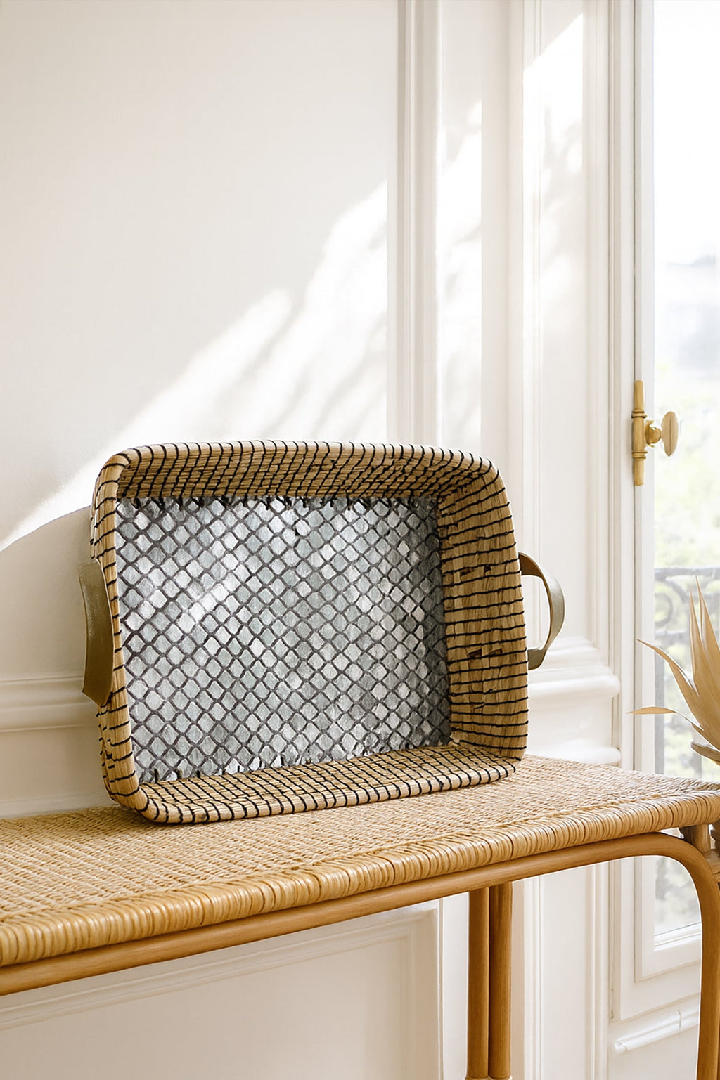 Kos Rectangular Tray In Seagrass And Shell