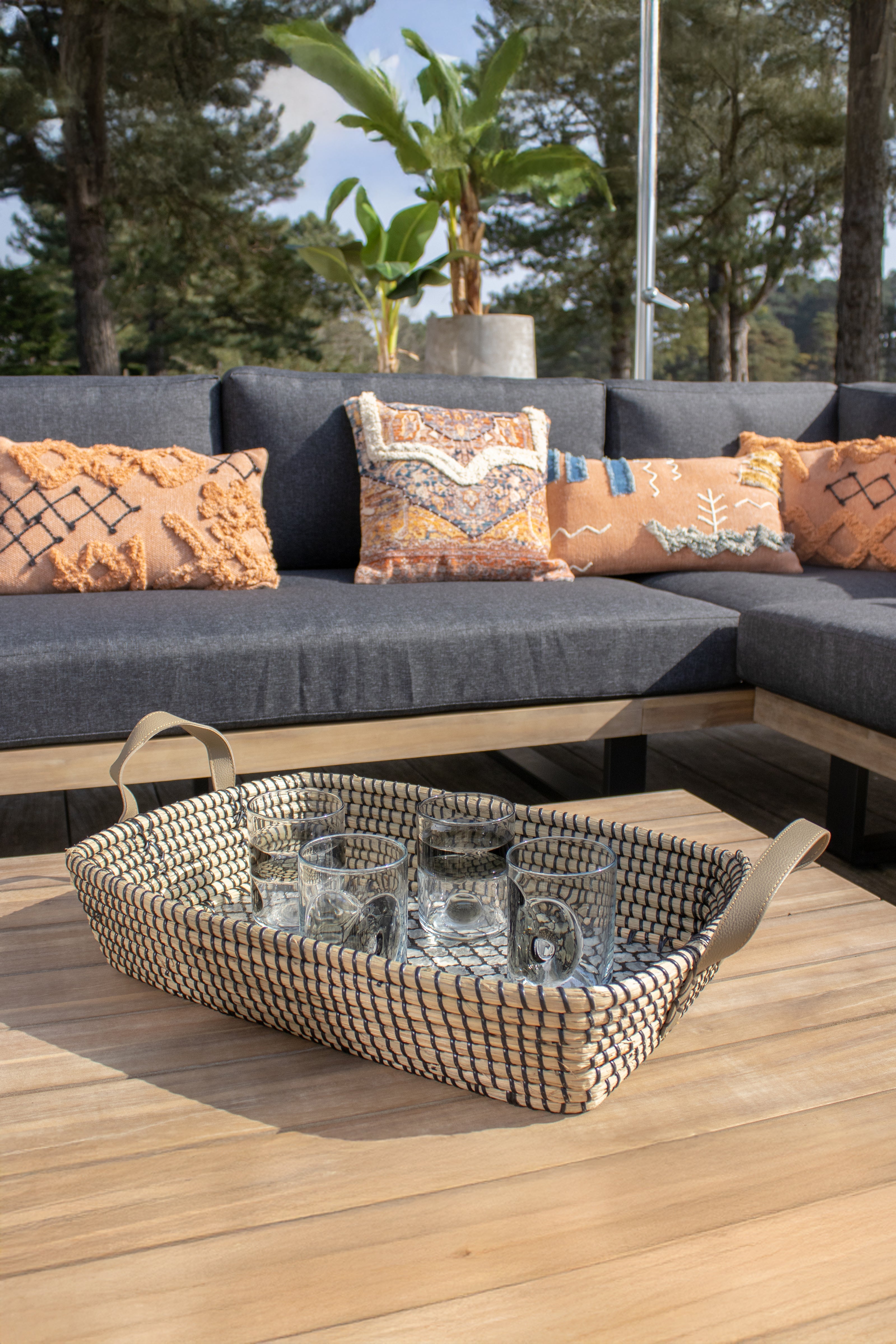 Kos Rectangular Tray In Seagrass And Shell