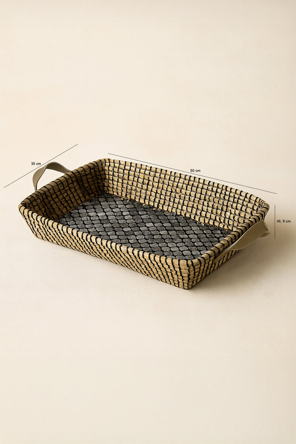 Kos Rectangular Tray In Seagrass And Shell