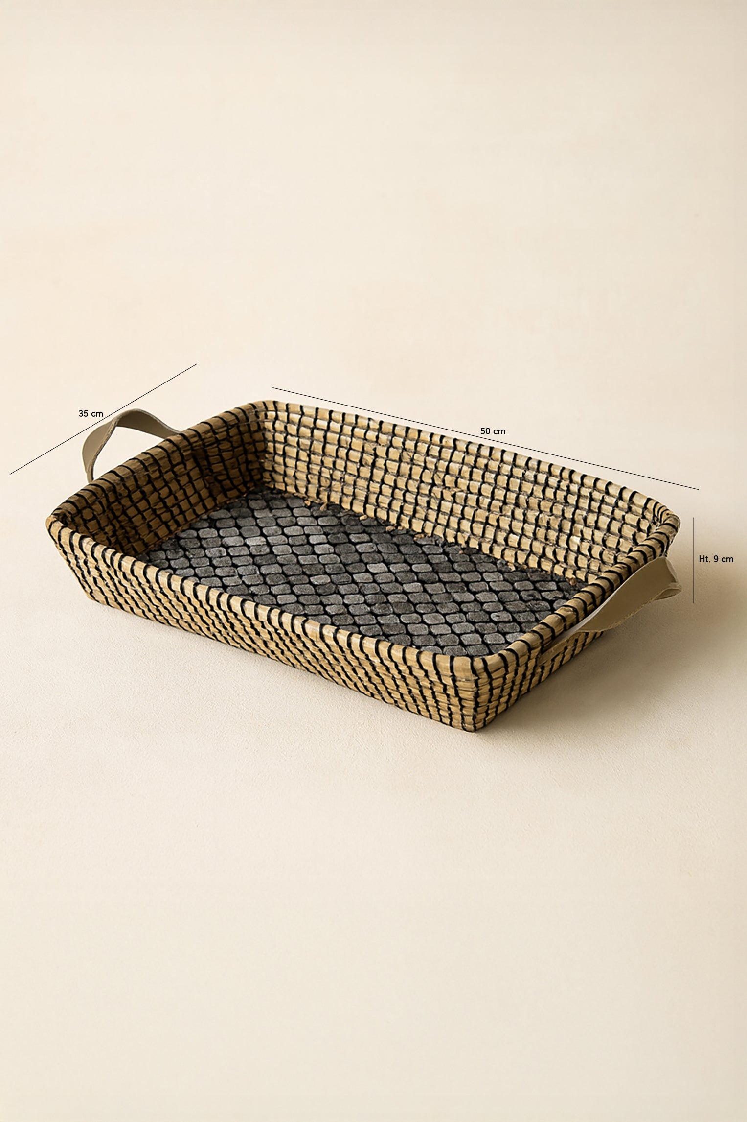 Kos Rectangular Tray In Seagrass And Shell