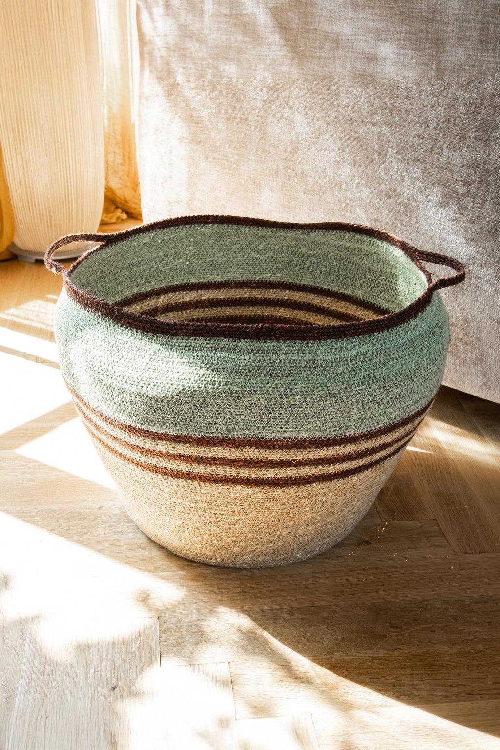 Cesta Chobie - Pastos marinos de colores - Celadón