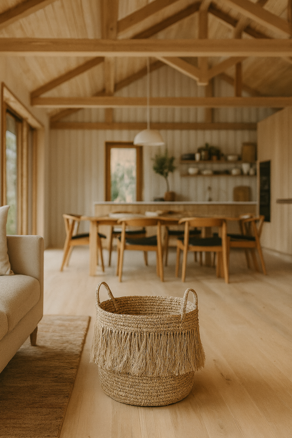 Cesta Flecos Luys - Rafia Natural