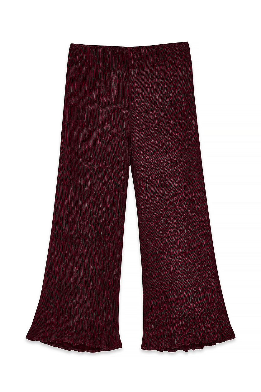 Structured Mid Waist Trousers - Burgundy