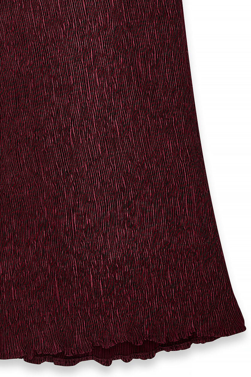 Structured Mid Waist Trousers - Burgundy