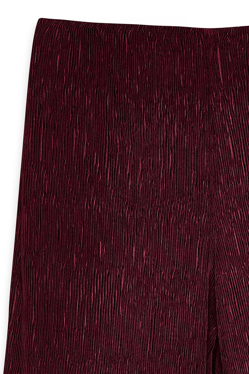 Structured Mid Waist Trousers - Burgundy