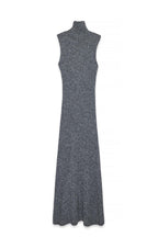 Vestido maxi de punto de mezcla de lana con cuello alto - Gris oscuro