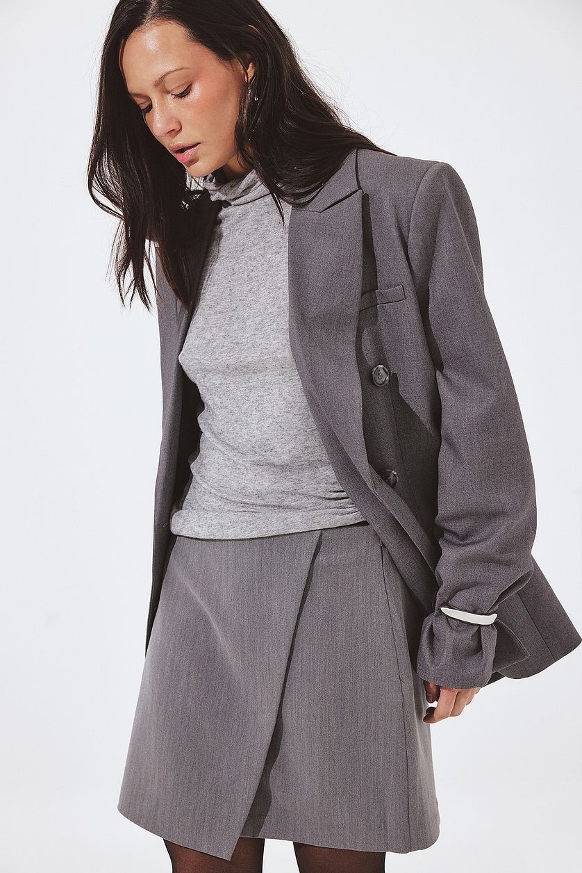 Heavy Wrap Mini Skirt - Grey