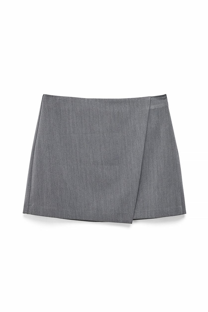 Heavy Wrap Mini Skirt - Grey