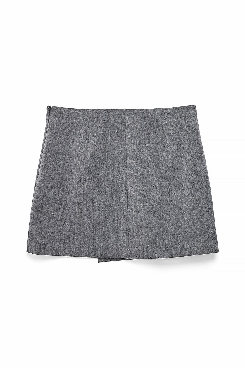 Heavy Wrap Mini Skirt - Grey