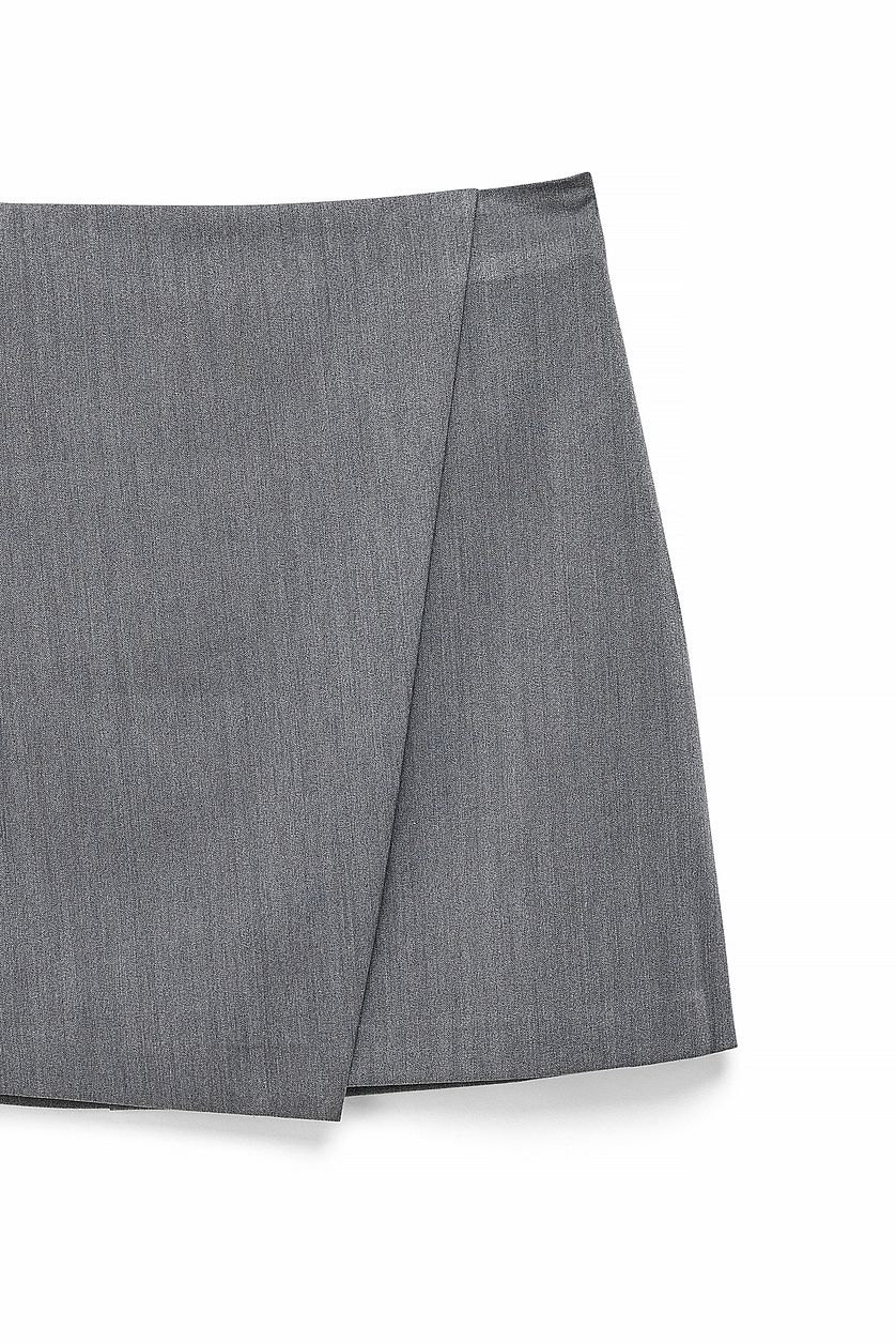 Heavy Wrap Mini Skirt - Grey